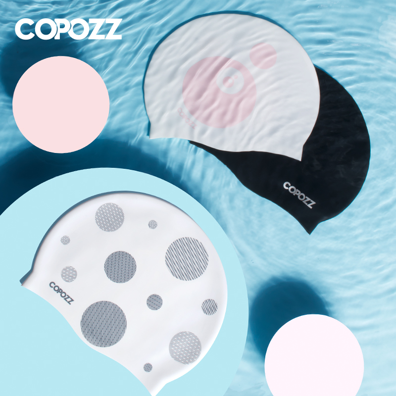 Aquatic Sports Hat - Copozz 탄성 실리콘 고무 방수 보호